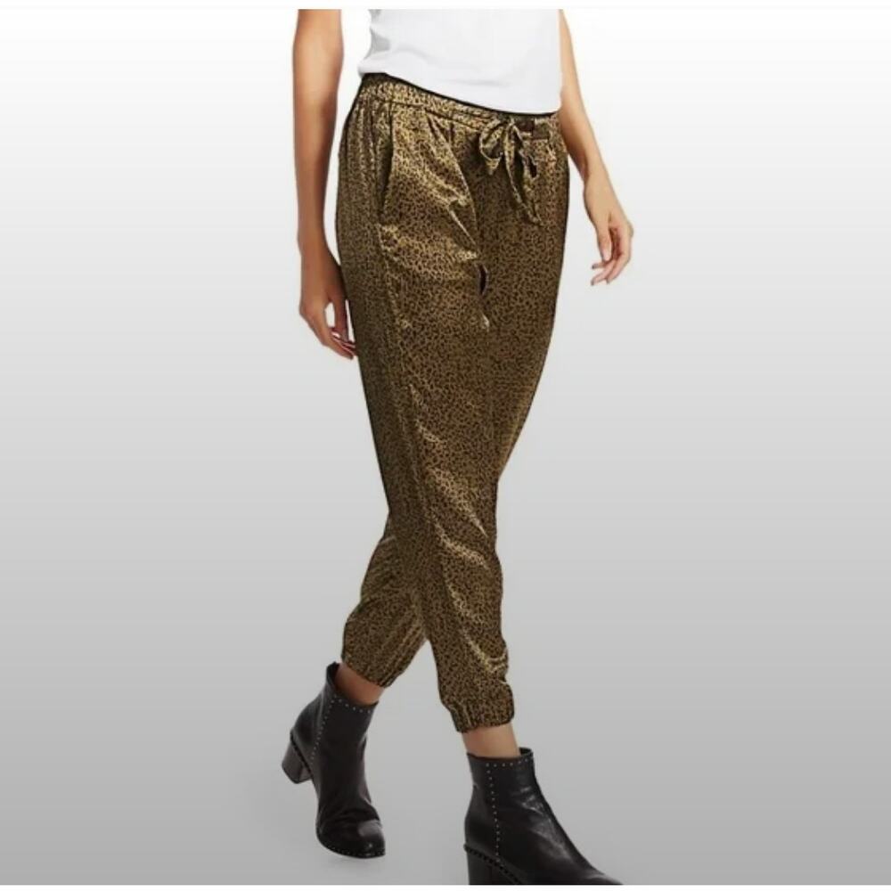 Joie Sequoya Leopard Print Satin Jogger Pants Siz… - image 2